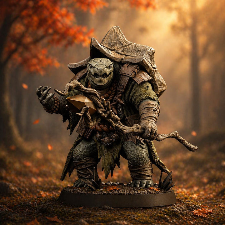 Turtlefolk Druid Miniature | Ravel Sylcarax | Resin RPG Figure