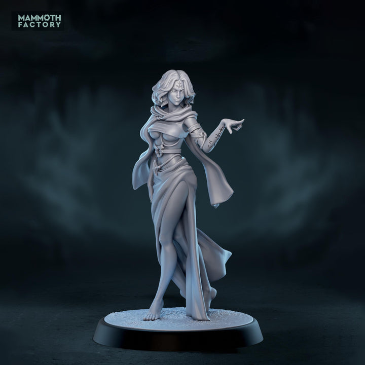 Female Sorceress Miniature Arcane Mage | Spellcaster PC NPC | DnD UNPAINTED Resin