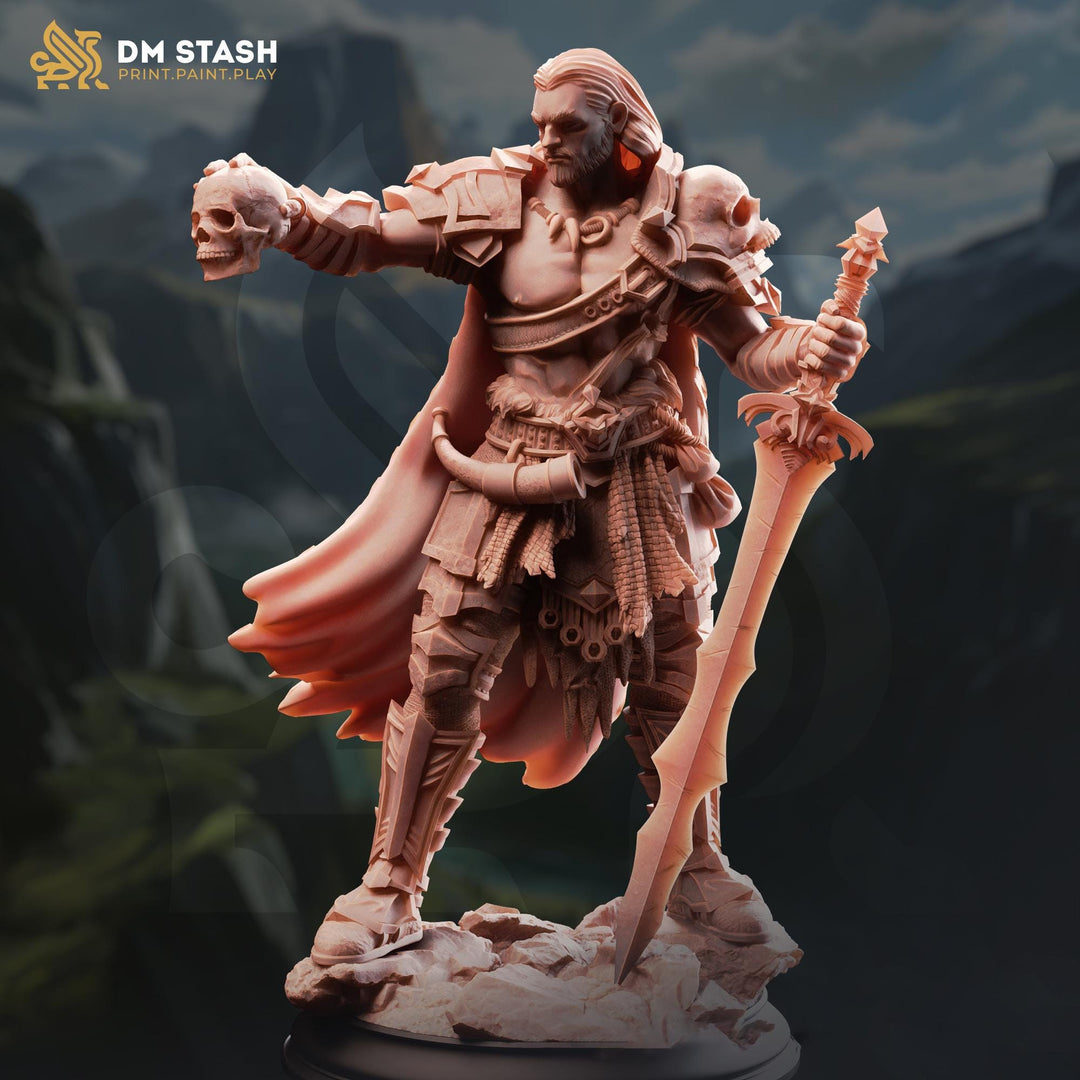 Human Fighter Miniature with Greatsword | Dark Knight PC NPC | DnD UNPAINTED Resin