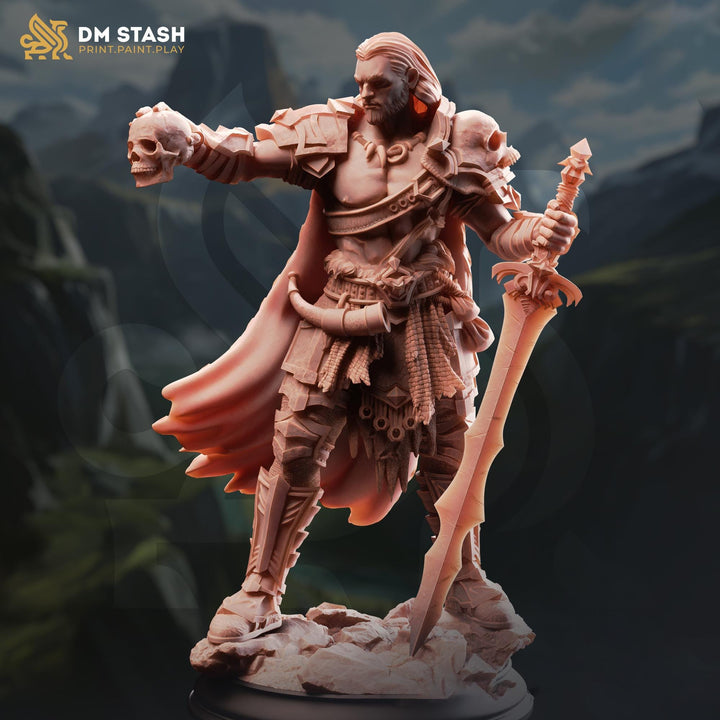 Human Fighter Miniature with Greatsword | Dark Knight PC NPC | DnD UNPAINTED Resin