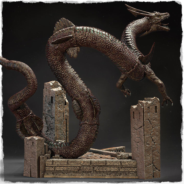Serpentine Dragon Miniature | Eastern Sea Dragon Boss | DnD Pathfinder UNPAINTED