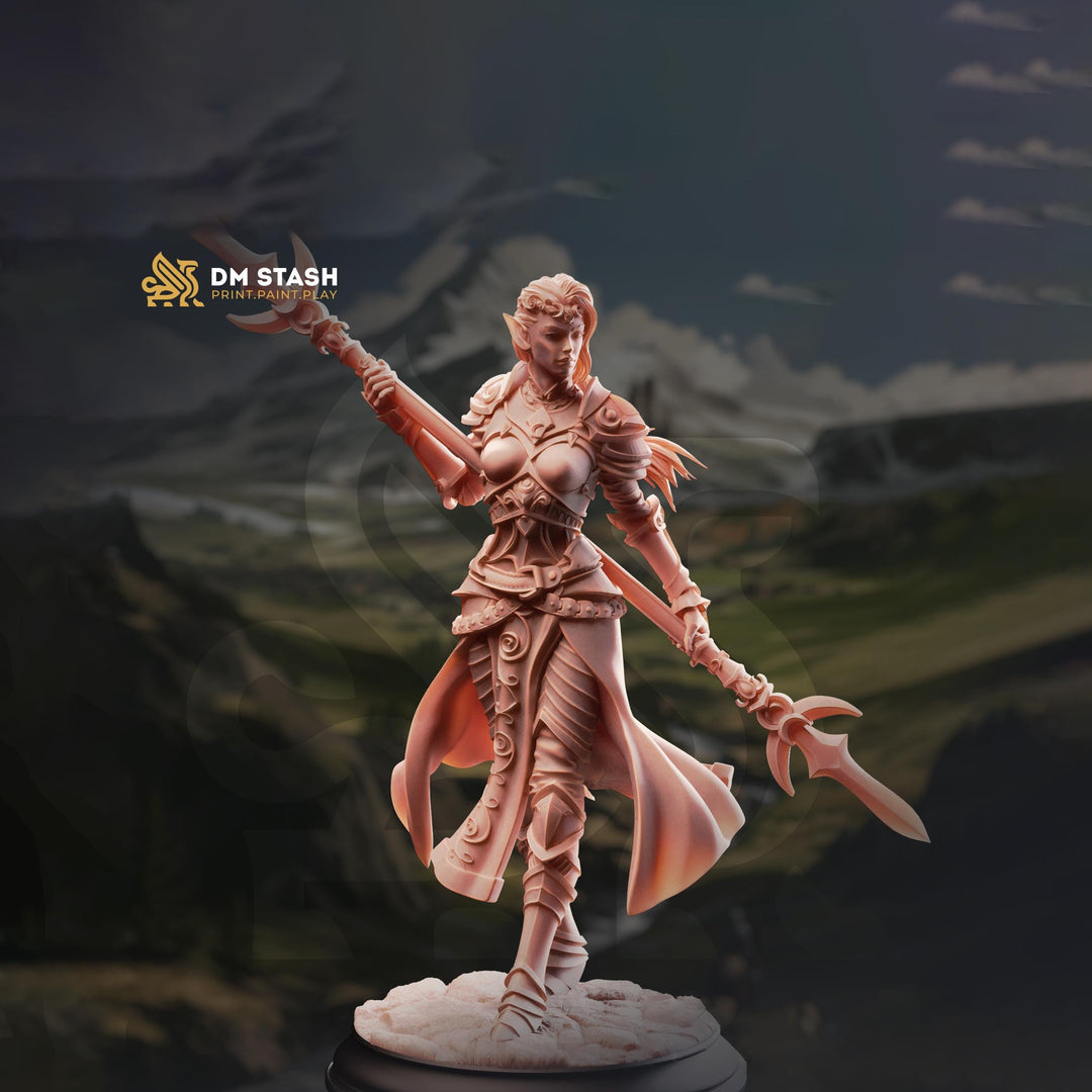 Female Paladin Miniature | Sword and Shield Knight | DnD Pathfinder UNPAINTED Resin