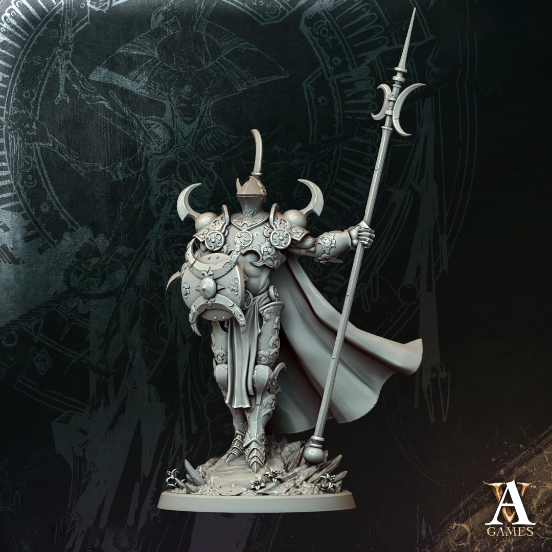 Spear Paladin Miniature | Shield Knight Fighter | UNPAINTED Resin