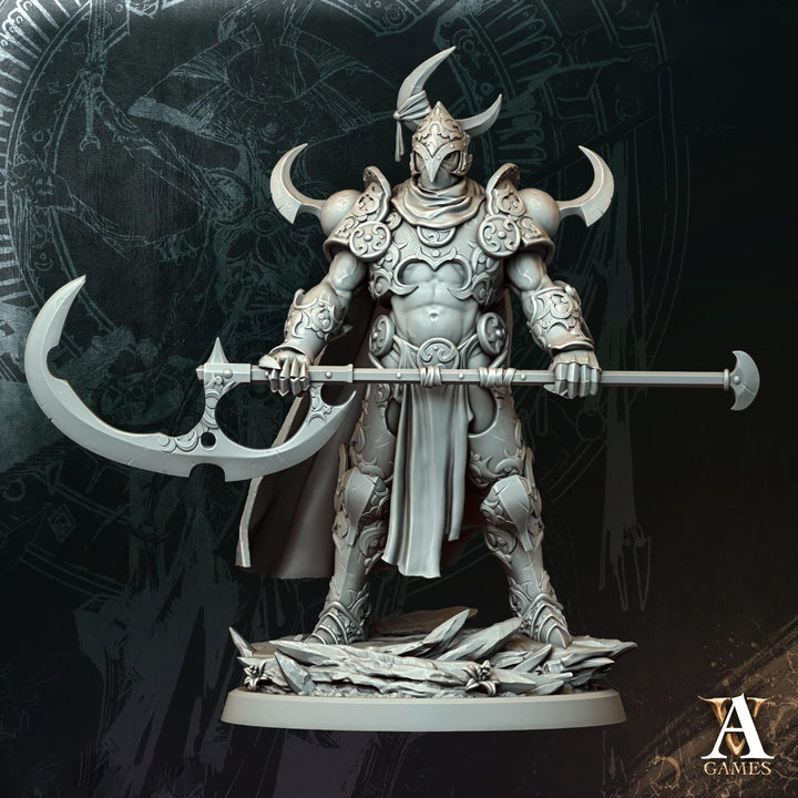 Gladiator Miniature | Polearm Fighter Arena Champion | UNPAINTED Resin