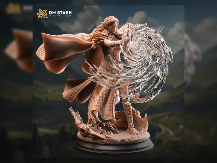 Female Sorcerer Miniature | Wizard Mage PC NPC | UNPAINTED Resin