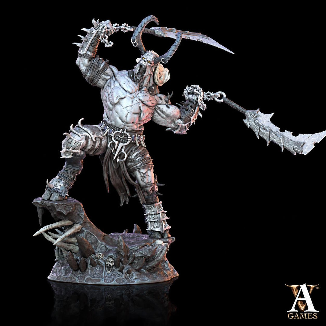 Goat Demon Lord Miniature | Horned Fiend Boss | UNPAINTED Resin
