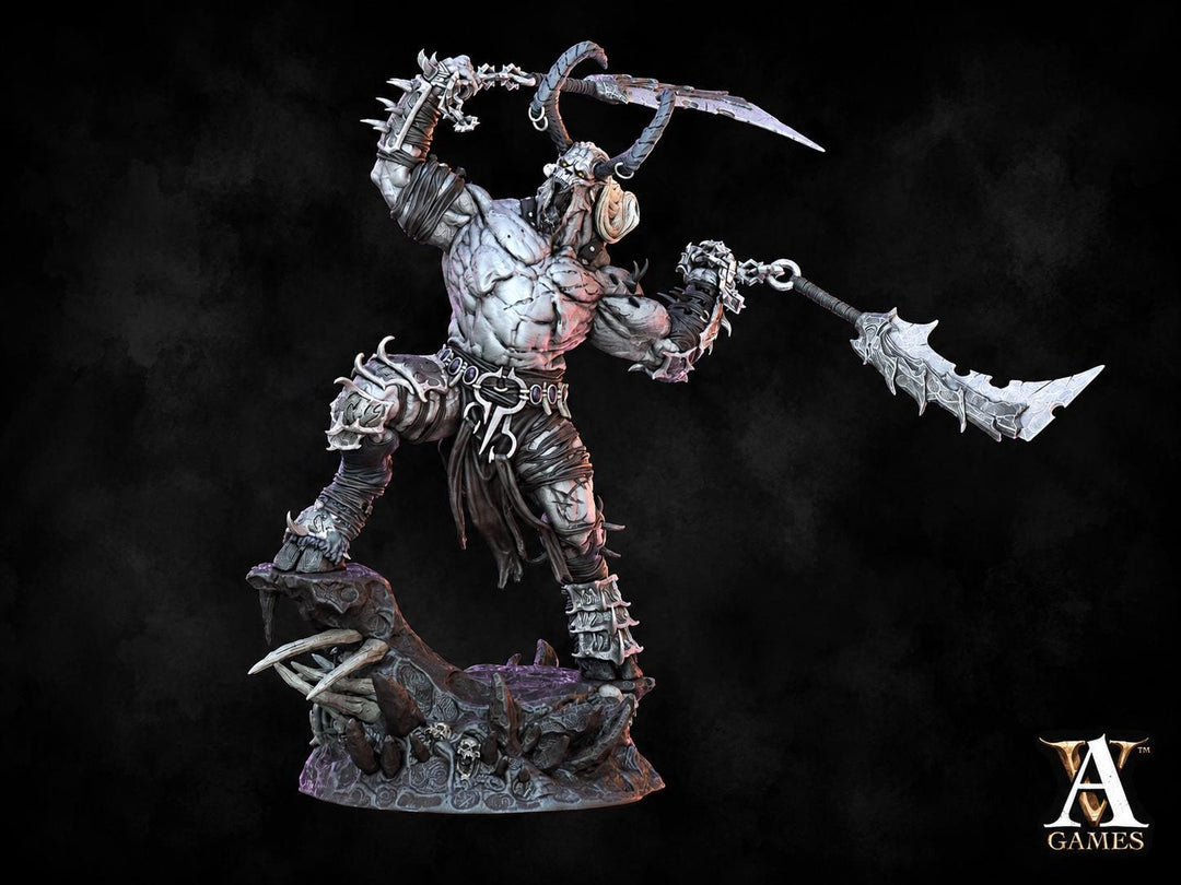 Goat Demon Lord Miniature | Horned Fiend Boss | UNPAINTED Resin