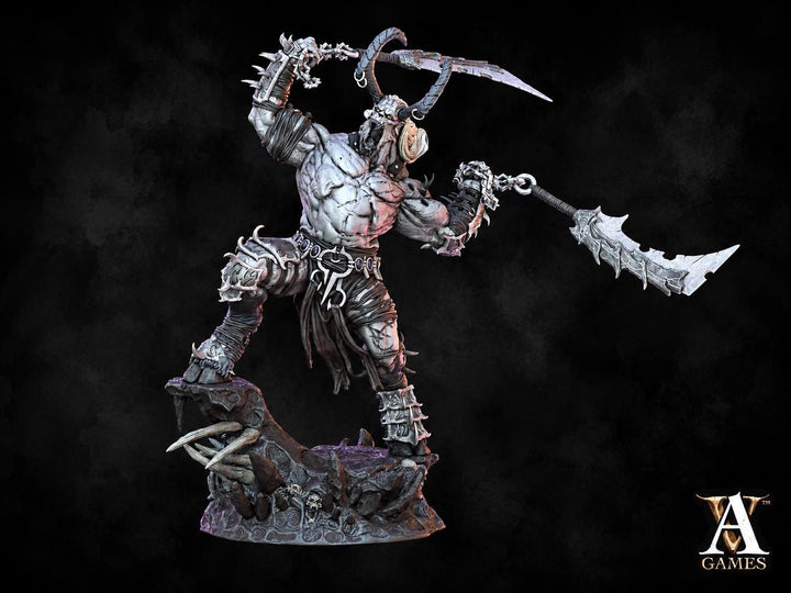Goat Demon Lord Miniature | Horned Fiend Boss | UNPAINTED Resin