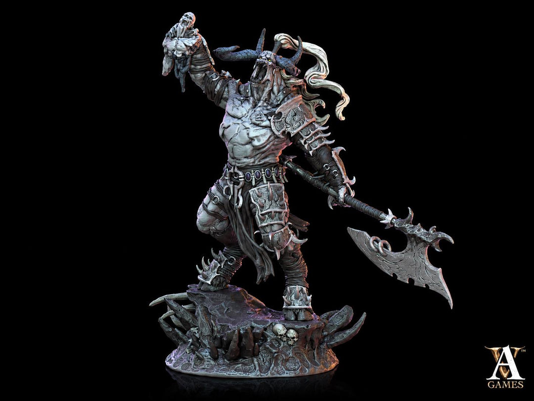 Horned Demon Lord Miniature | Fiend Boss Monster | UNPAINTED Resin