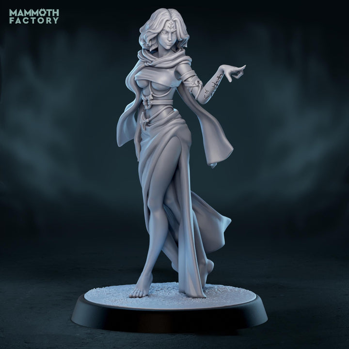 Female Sorceress Miniature Arcane Mage | Spellcaster PC NPC | DnD UNPAINTED Resin