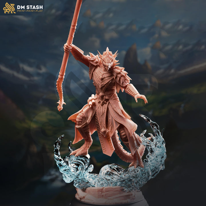 Dragonborn Storm Sorcerer Miniature | Draconic Caster PC NPC | DnD UNPAINTED Resin