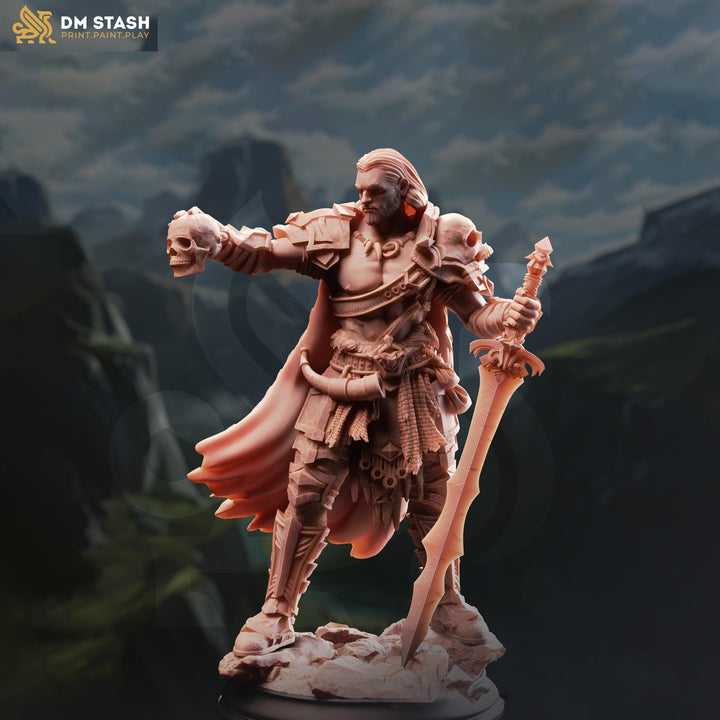 Human Fighter Miniature with Greatsword | Dark Knight PC NPC | DnD UNPAINTED Resin