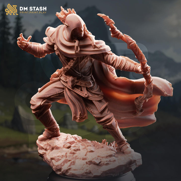 Elf Ranger Archer Miniature | Bow Sharpshooter PC NPC | DnD UNPAINTED Resin