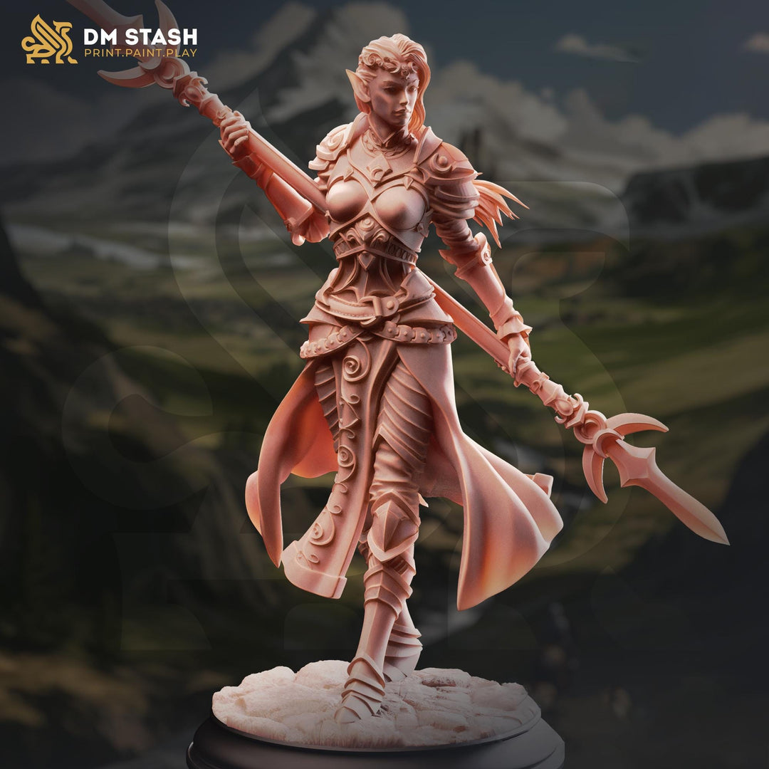 Female Paladin Miniature | Sword and Shield Knight | DnD Pathfinder UNPAINTED Resin