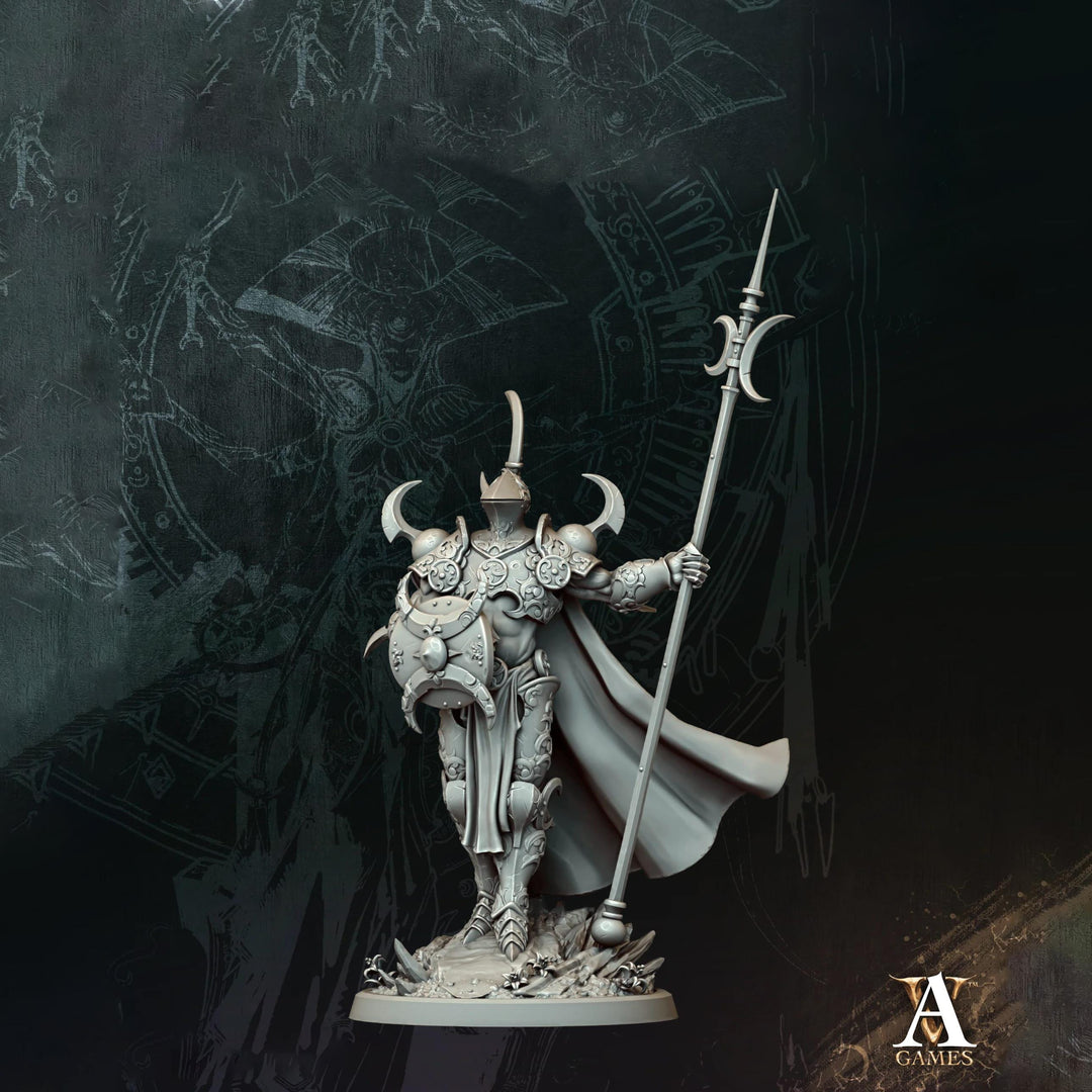 Spear Paladin Miniature | Shield Knight Fighter | UNPAINTED Resin