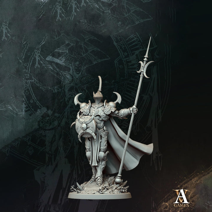 Spear Paladin Miniature | Shield Knight Fighter | UNPAINTED Resin