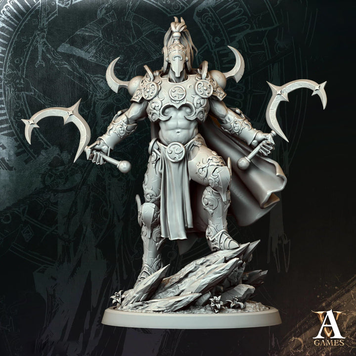 Dual Wield Fighter Miniature | Armored Gladiator Warrior | UNPAINTED Resin