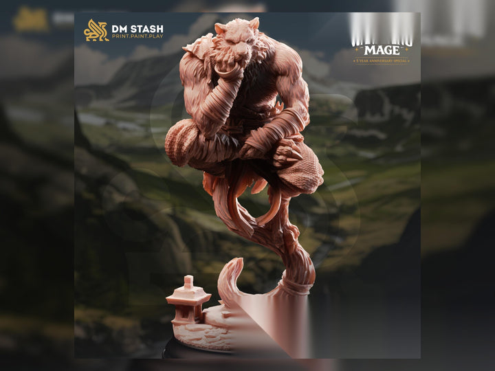 Tabaxi Monk Miniature | Catfolk Wanderer PC NPC | UNPAINTED Resin
