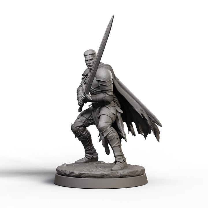Human Fighter Unpainted Miniature, Aldric Greatsword Fighter, PaintedOrNot Original Resin Mini for DnD 5E