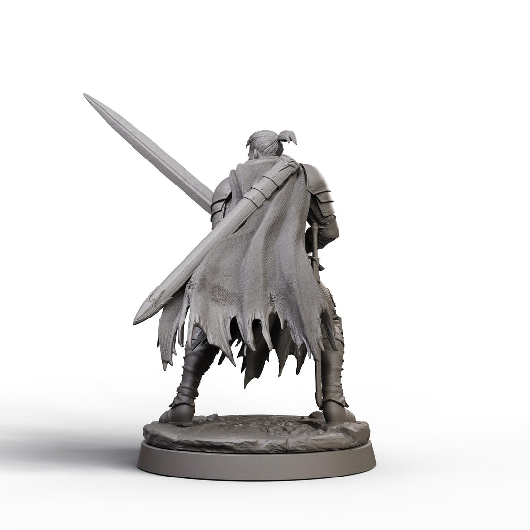 Human Fighter Unpainted Miniature, Aldric Greatsword Fighter, PaintedOrNot Original Resin Mini for DnD 5E