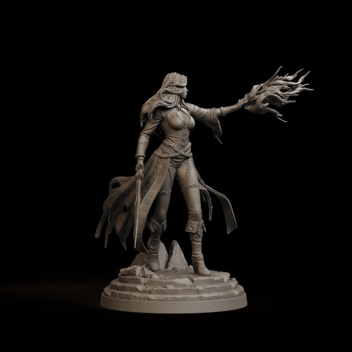Female Warlock Unpainted Miniature, Malyra Eldritch Warlock, PaintedOrNot Original Resin Mini for DnD 5E