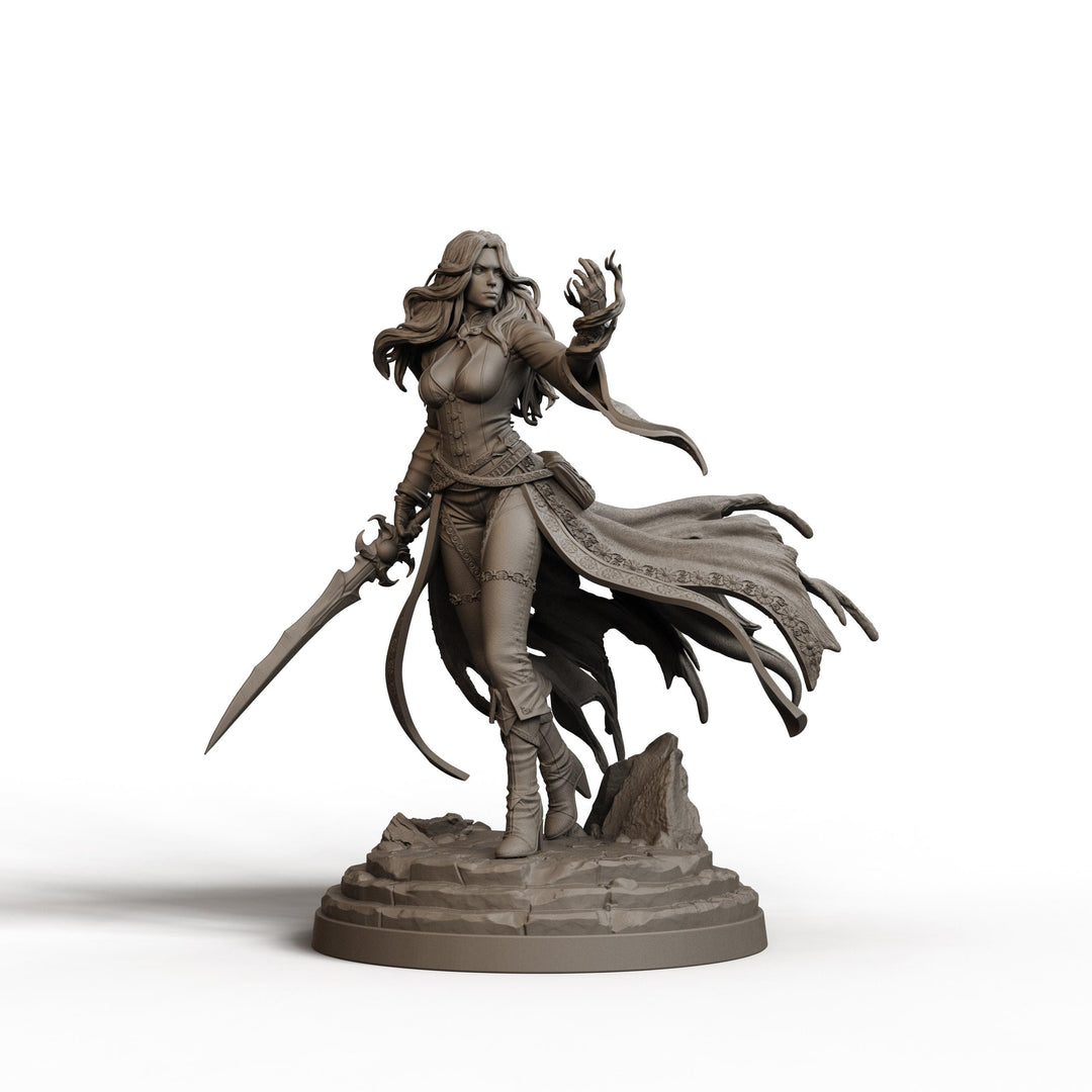 Female Warlock Unpainted Miniature, Malyra Pactblade Warlock, PaintedOrNot Original Resin Mini for DnD 5E