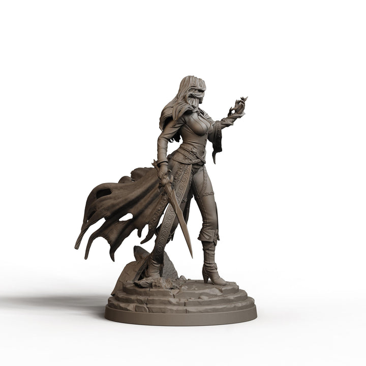 Female Warlock Unpainted Miniature, Malyra Pactblade Warlock, PaintedOrNot Original Resin Mini for DnD 5E