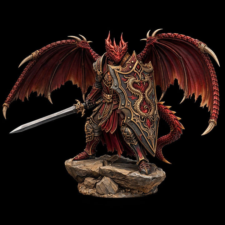 Winged Dragonborn Paladin STL, Zavorak Drakon Paladin, PaintedOrNot Original Digital Mini for DnD 5E