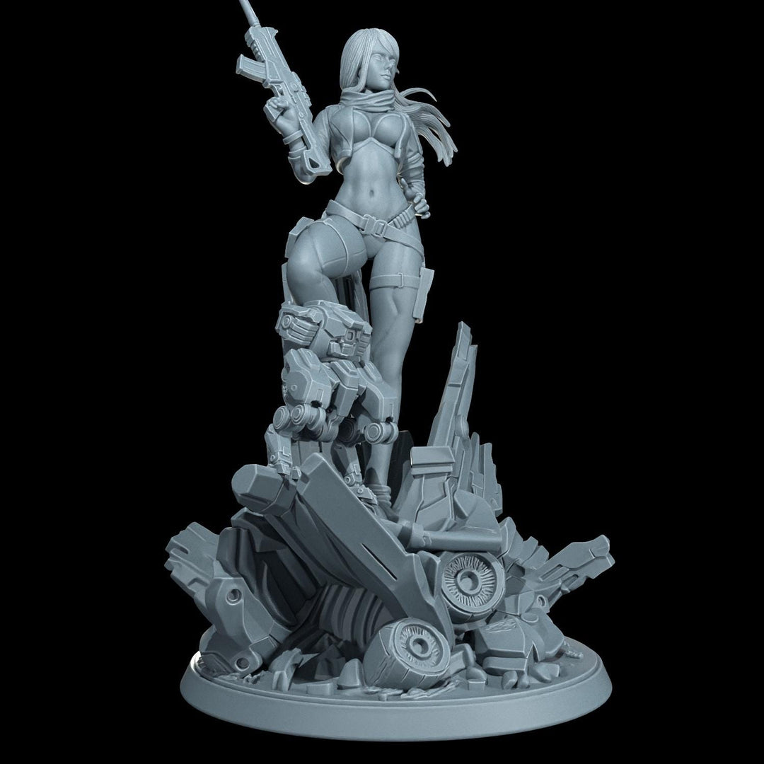 Cyber Stealth Operative Female Unpainted Mini Sci-Fi Starfinder Topless Nude NSFW
