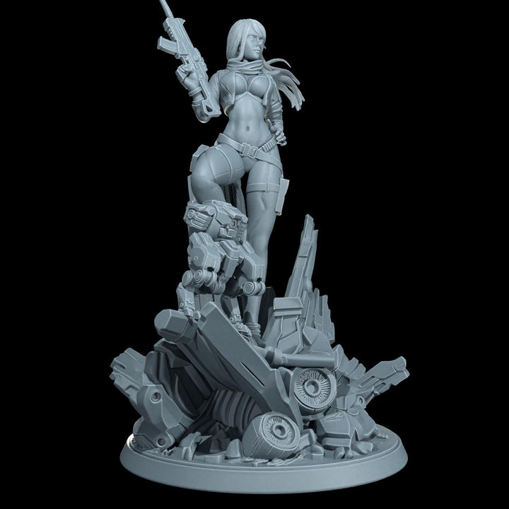 Cyber Stealth Operative Female Unpainted Mini Sci-Fi Starfinder Topless Nude NSFW