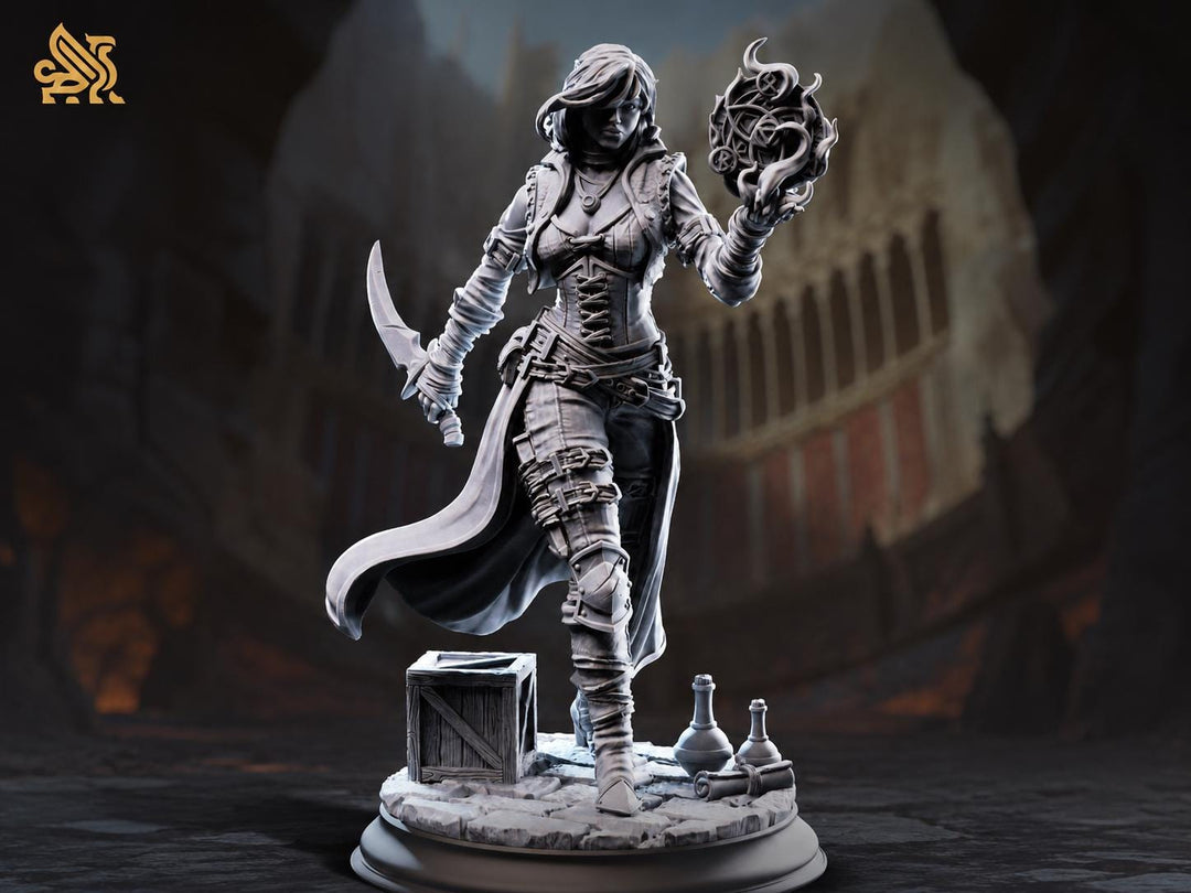 Female Arcane Trickster Rogue Miniature | Spell Thief Assassin | UNPAINTED Resin for DnD Pathfinder
