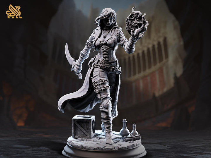 Female Arcane Trickster Rogue Miniature | Spell Thief Assassin | UNPAINTED Resin for DnD Pathfinder