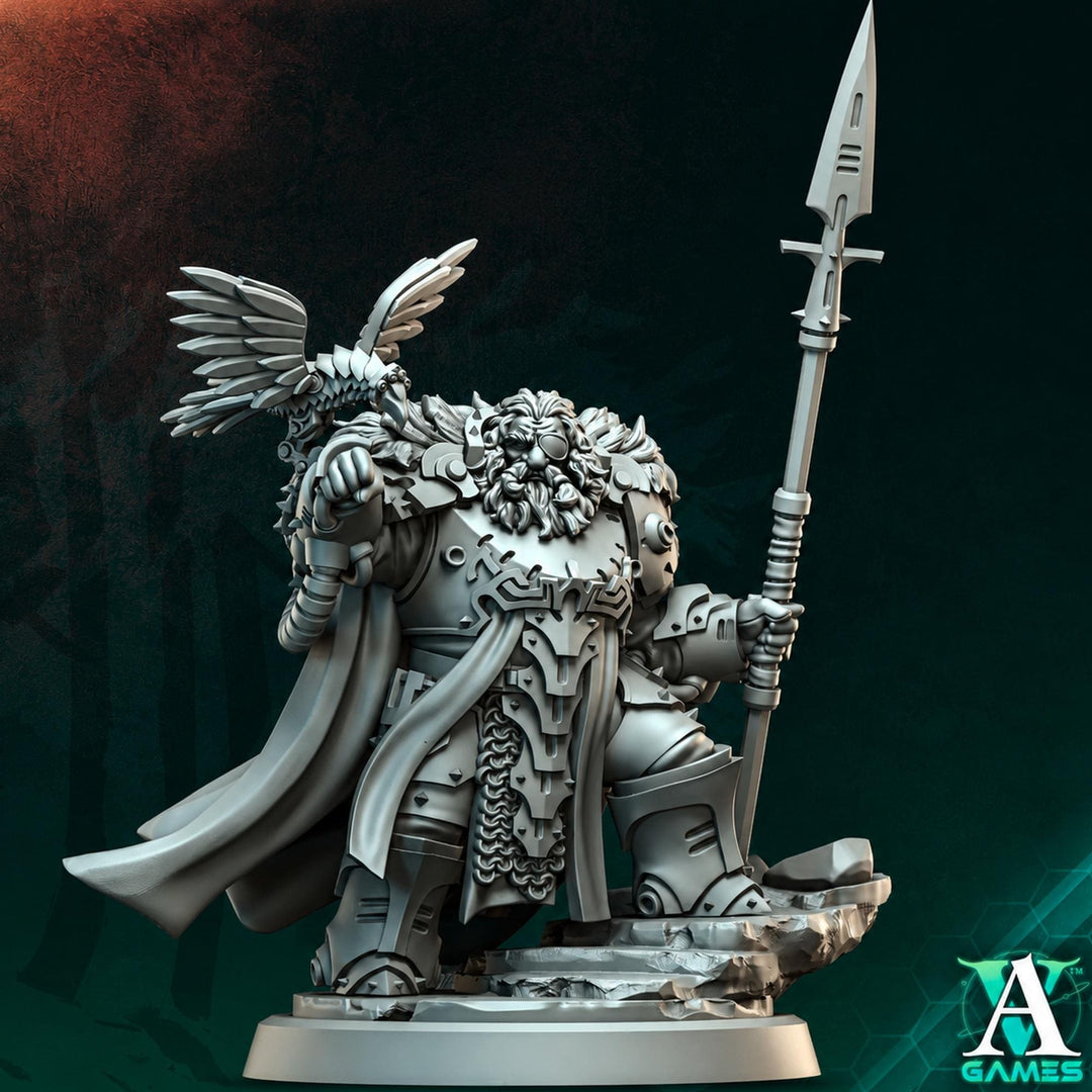 Sci-Fi Warlord Miniature | Raven Spear Commander | UNPAINTED Resin RPG Figure