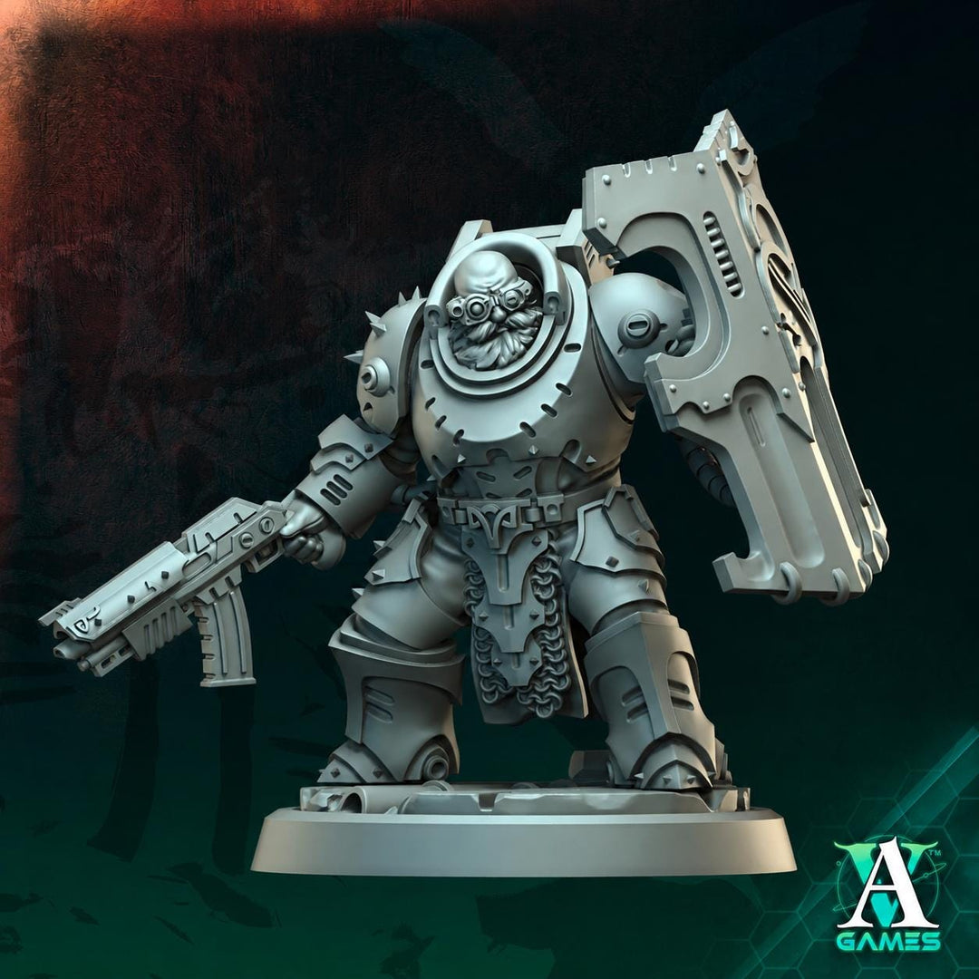 Sci-Fi Soldier Miniature | Shield Gunner Warrior | UNPAINTED Resin RPG Wargame