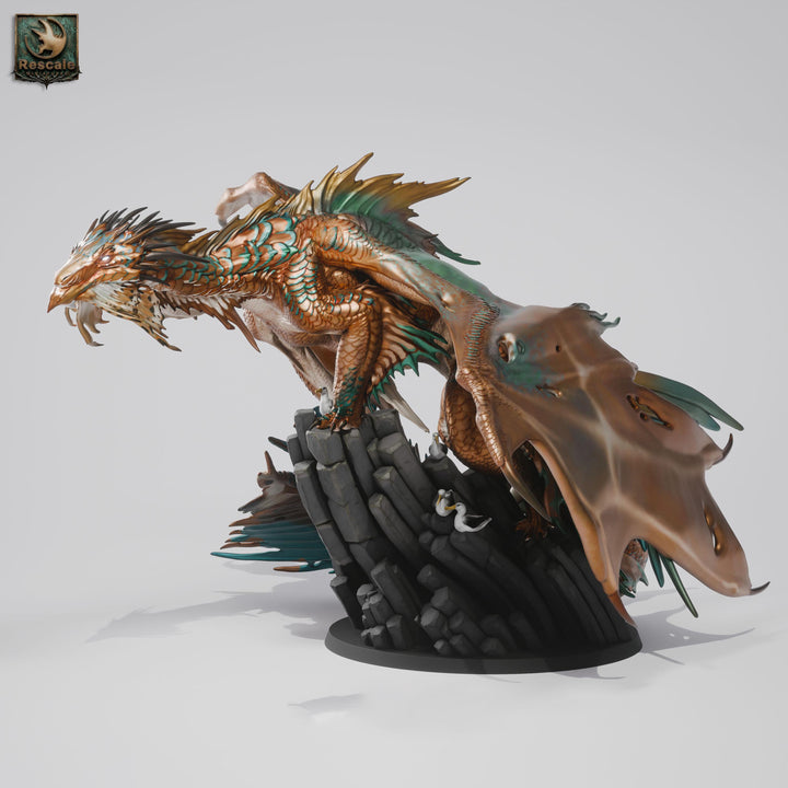 Elder Bronze Dragon Miniature | Gargantuan Dragon Boss | UNPAINTED Resin DnD Pathfinder