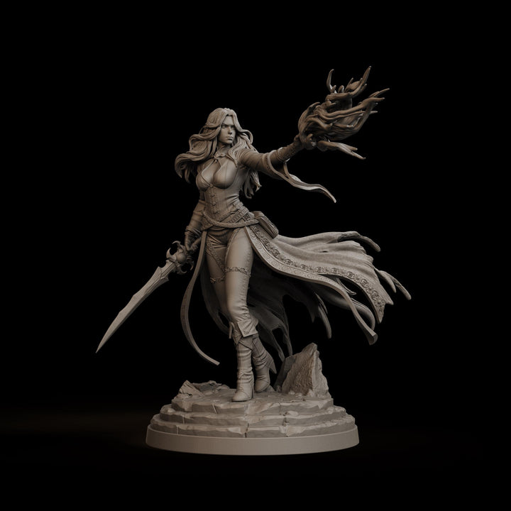 Malyra Eldritch Warlock STL | Female Tiefling Spellcaster Digital Mini for DnD 5E