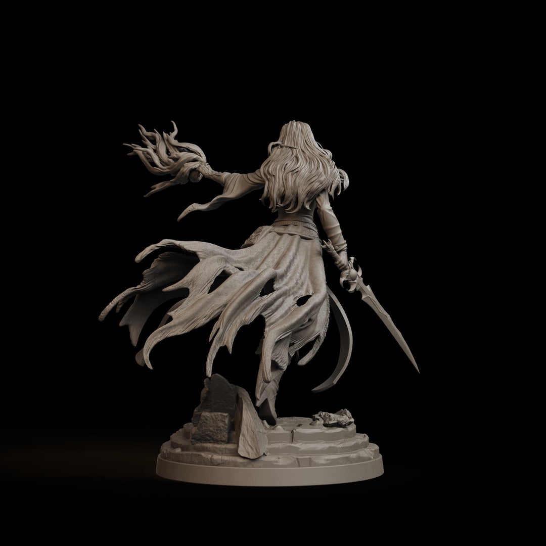 Female Warlock Unpainted Miniature, Malyra Eldritch Warlock, PaintedOrNot Original Resin Mini for DnD 5E