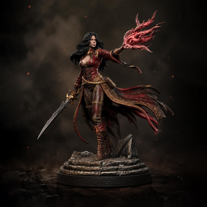 Female Warlock Unpainted Miniature, Malyra Eldritch Warlock, PaintedOrNot Original Resin Mini for DnD 5E
