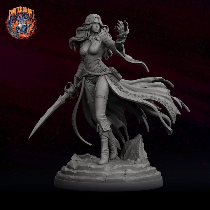 Female Warlock Unpainted Miniature, Malyra Pactblade Warlock, PaintedOrNot Original Resin Mini for DnD 5E
