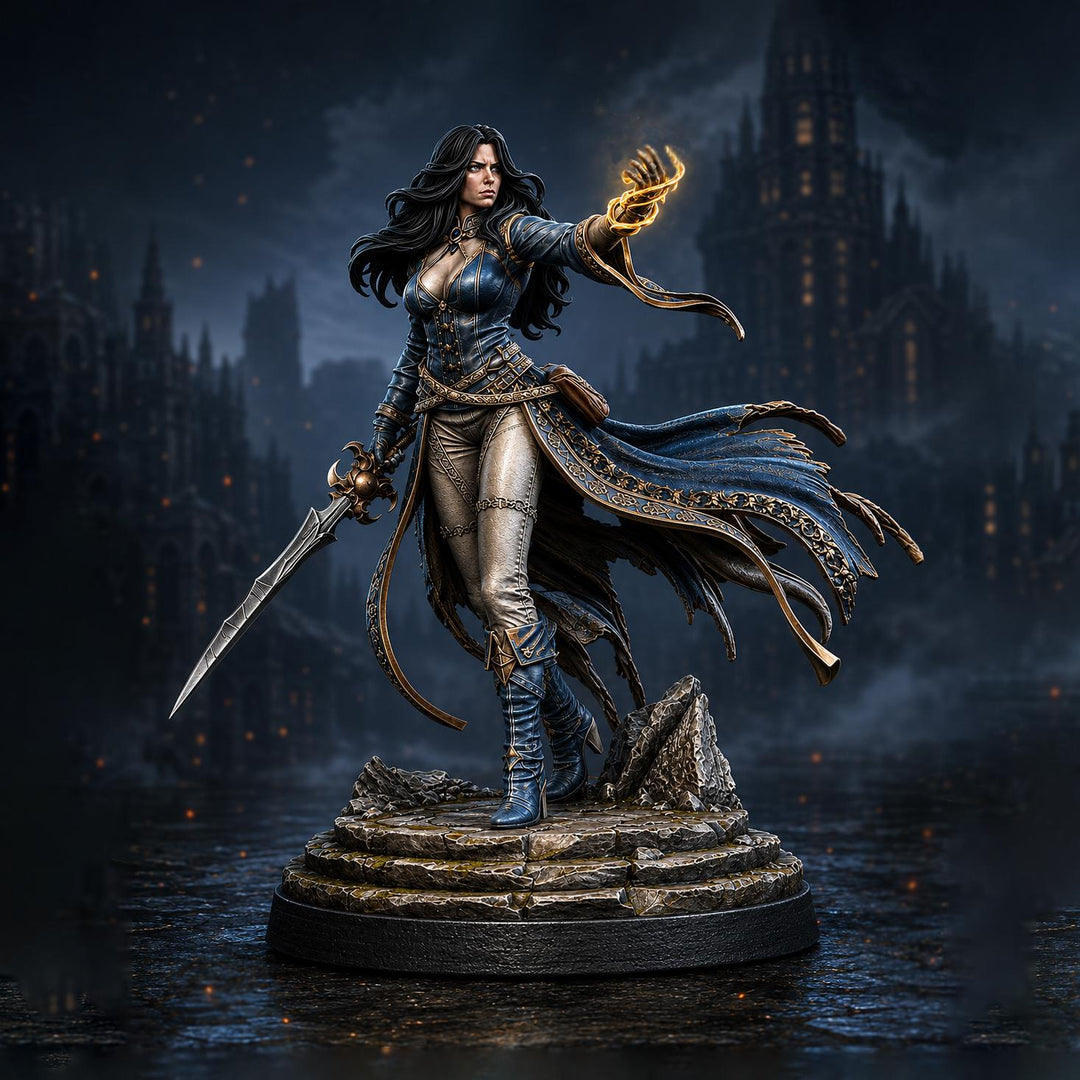Female Warlock Unpainted Miniature, Malyra Pactblade Warlock, PaintedOrNot Original Resin Mini for DnD 5E