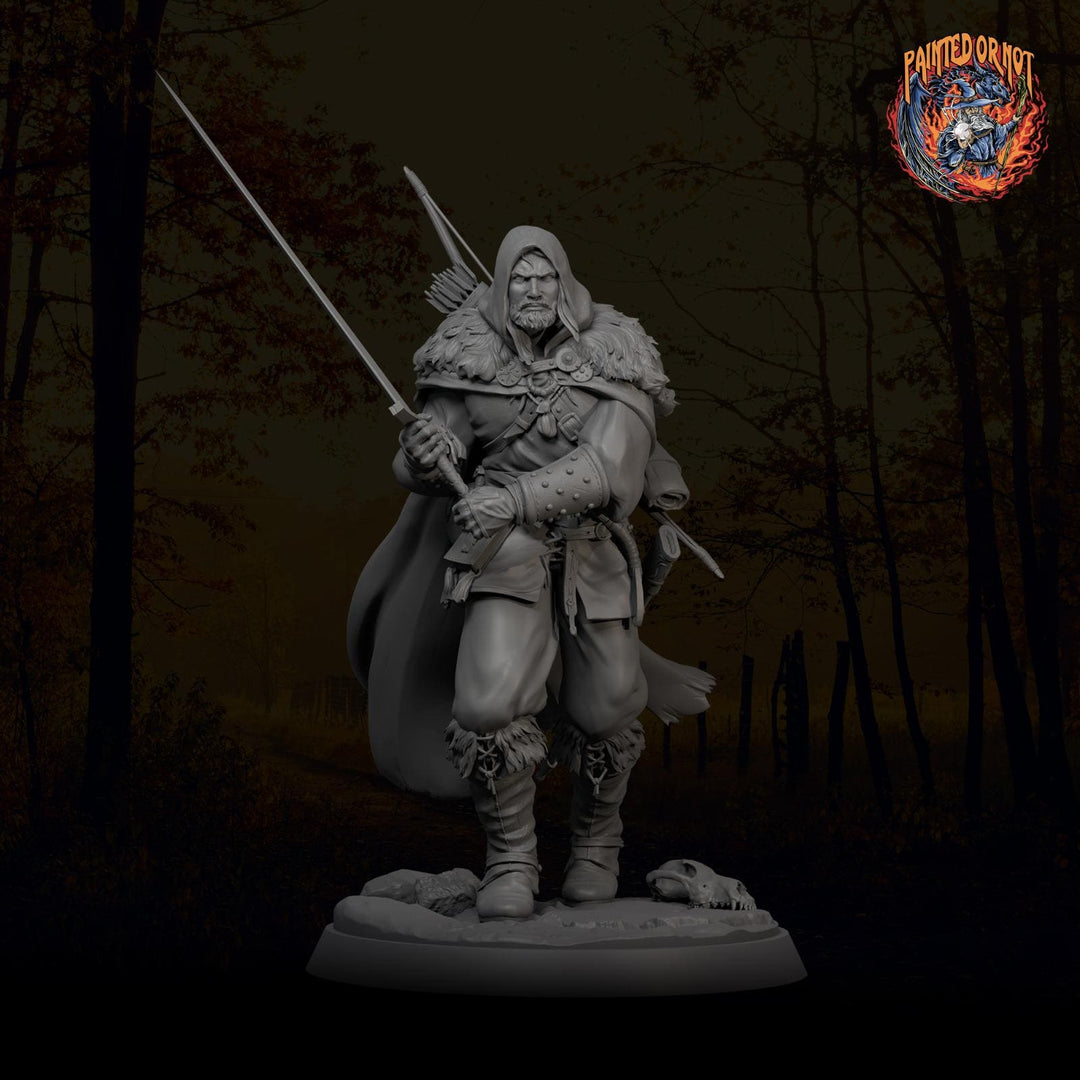 Human Ranger Unpainted Miniature, Torvin Sword Pose, PaintedOrNot Original Resin Mini for DnD 5E