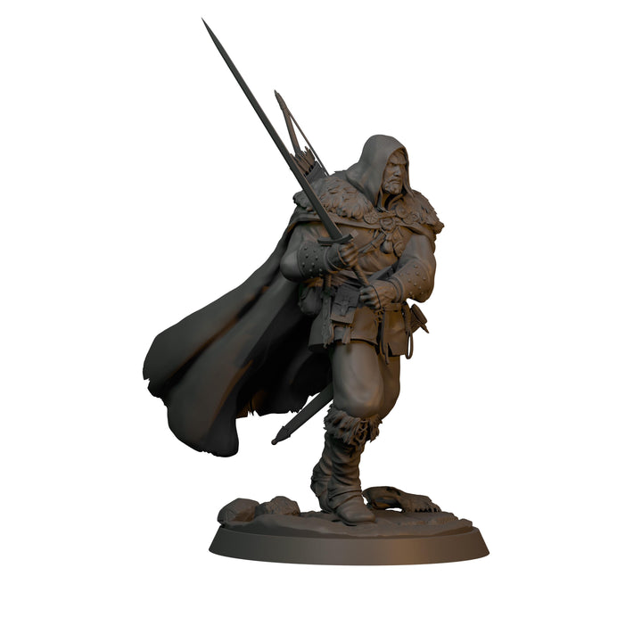 Human Ranger Unpainted Miniature, Torvin Sword Pose, PaintedOrNot Original Resin Mini for DnD 5E