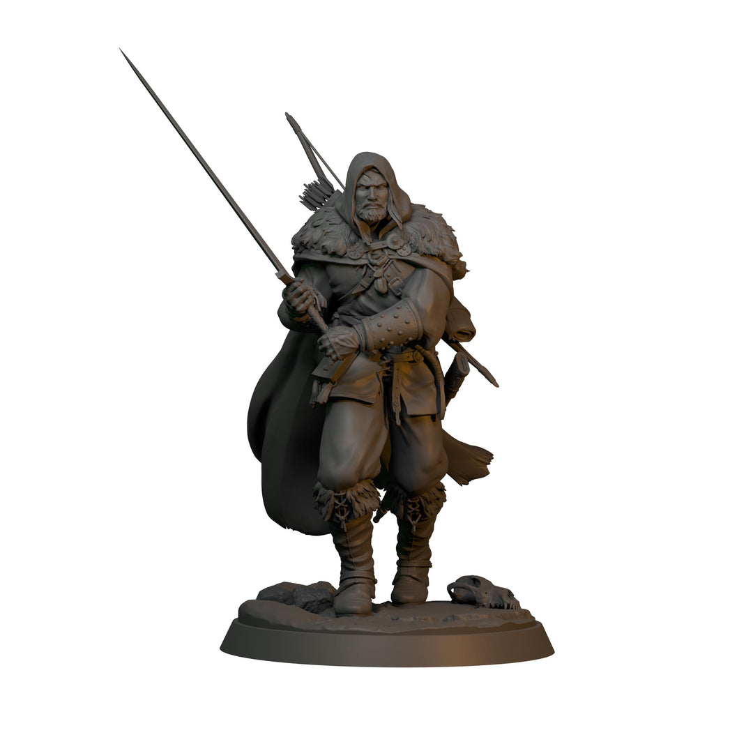 Human Ranger Unpainted Miniature, Torvin Sword Pose, PaintedOrNot Original Resin Mini for DnD 5E