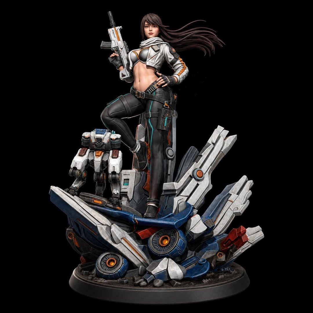 Cyber Stealth Operative Female Unpainted Mini Sci-Fi Starfinder Topless Nude NSFW