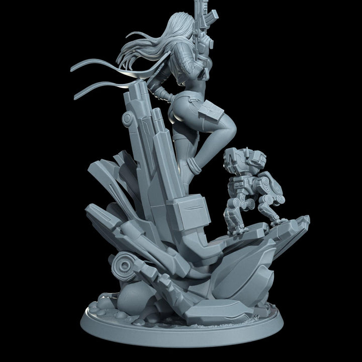 Cyber Stealth Operative Female Unpainted Mini Sci-Fi Starfinder Topless Nude NSFW