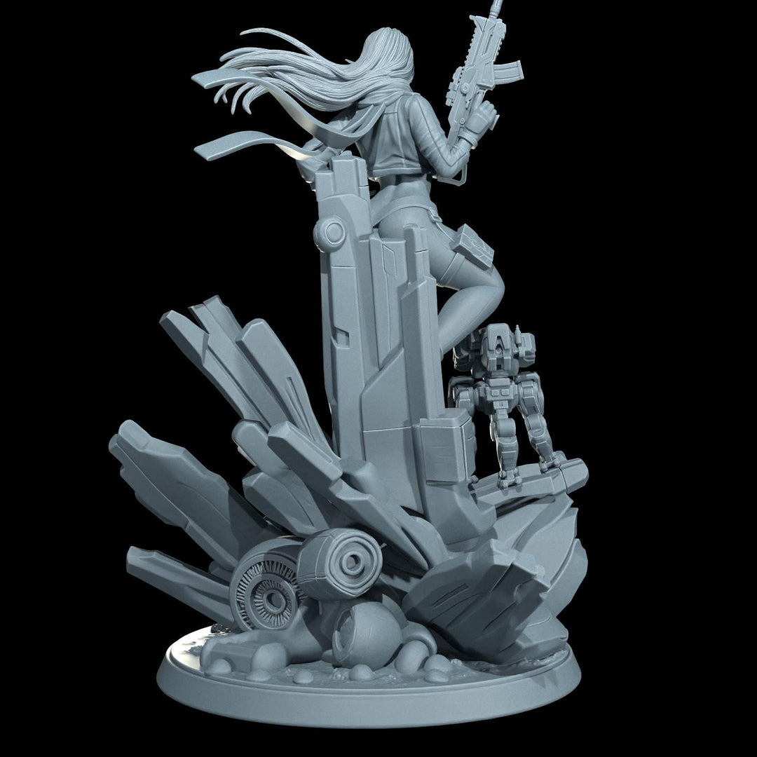 Cyber Stealth Operative Female Unpainted Mini Sci-Fi Starfinder Topless Nude NSFW