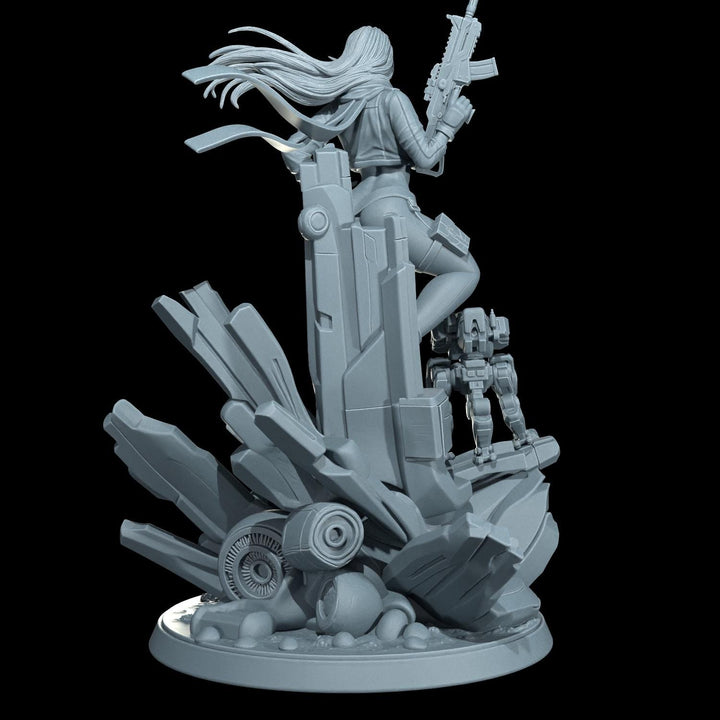Cyber Stealth Operative Female Unpainted Mini Sci-Fi Starfinder Topless Nude NSFW