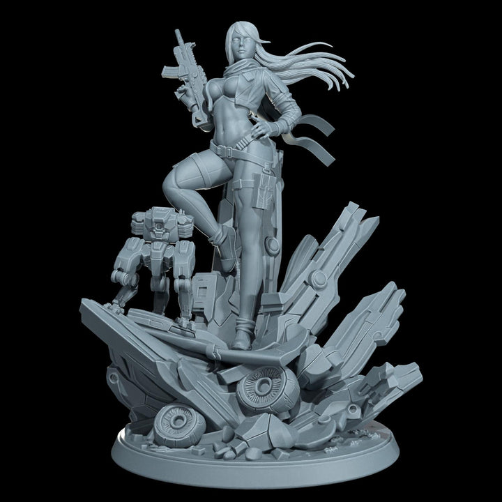 Cyber Stealth Operative Female Unpainted Mini Sci-Fi Starfinder Topless Nude NSFW