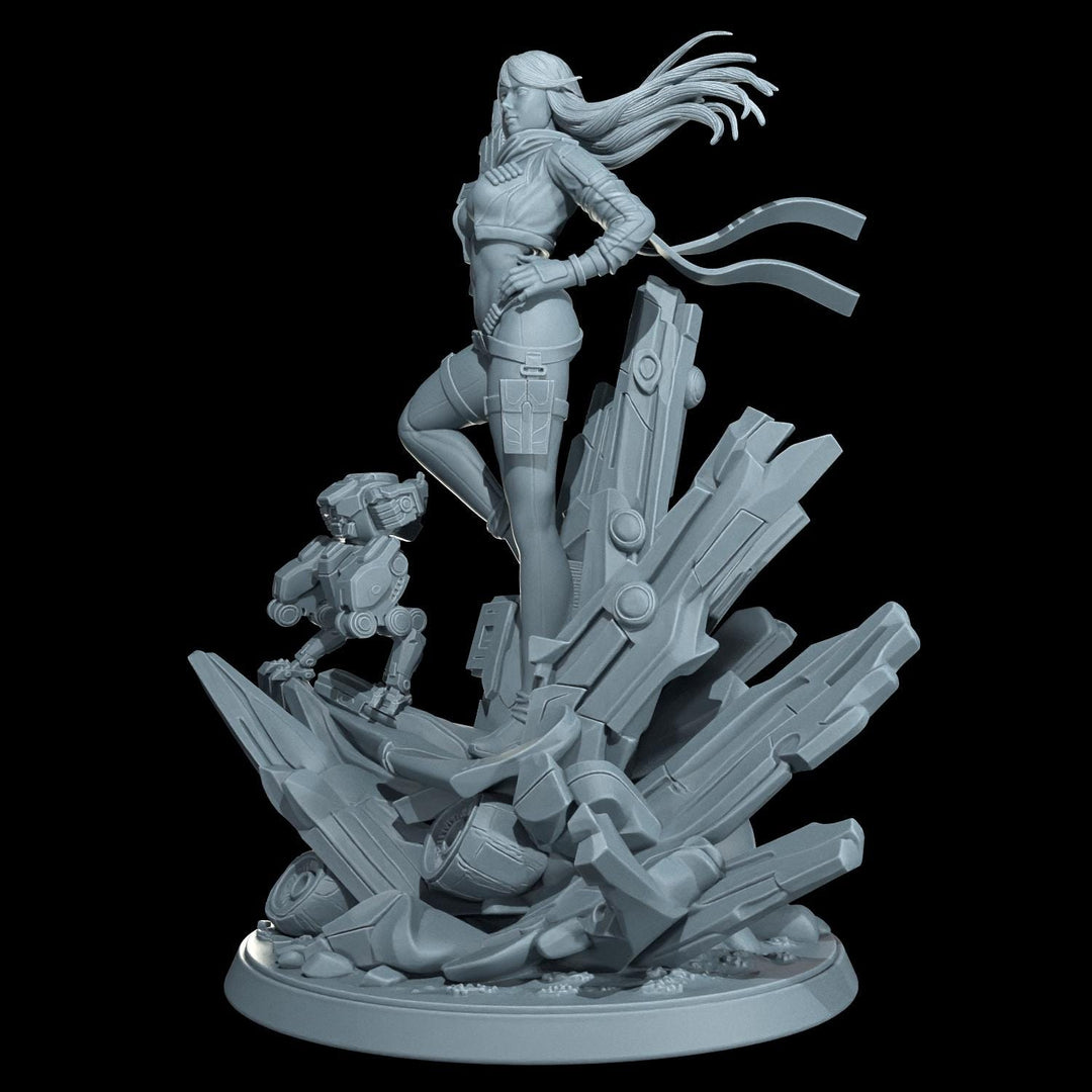 Cyber Stealth Operative Female Unpainted Mini Sci-Fi Starfinder Topless Nude NSFW