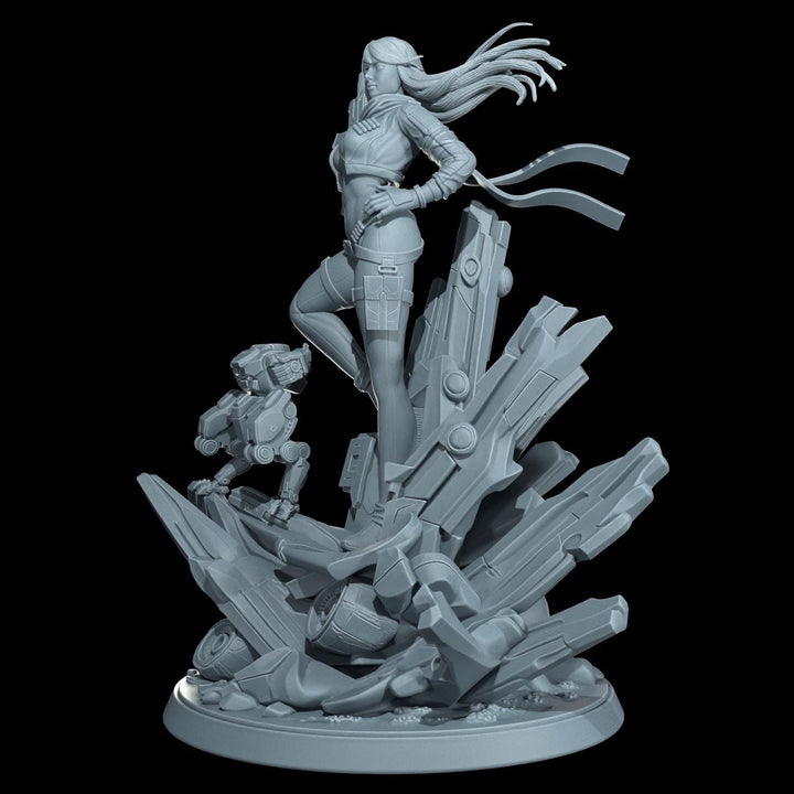 Cyber Stealth Operative Female Unpainted Mini Sci-Fi Starfinder Topless Nude NSFW